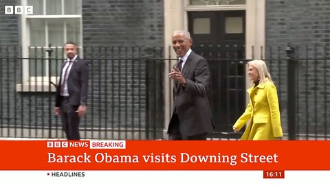 Former US President Obama arrives at Downing Street for private meeting | BBC News