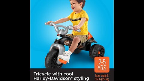 Fisher-Price Harley-Davidson Toddler Tricycle Tough Trike Bike with Handlebar Grips