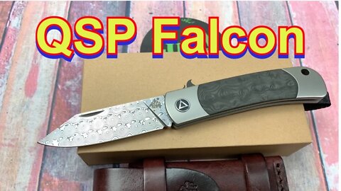 QSP Falcon QS133-A slip joint titanium & Carbon Fiber lightweight gent carry traditional style !!!