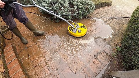 Customer Couldn't Believe How FILTHY Her Brick Paved Path Had Become.....Until She Saw Me Clean It!!