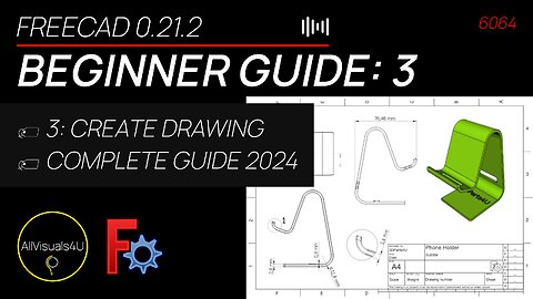 👨‍🎓 FreeCAD For Beginners 2024: 3 - FreeCAD TechDraw Tutorial - FreeCAD Drawing