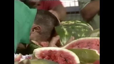 Man Smashes 40 Melons with Head