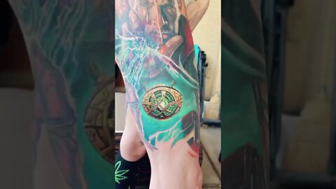 Incredible Marvel Leg Tattoo