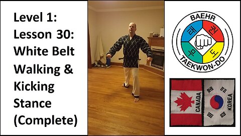 Baehr Taekwondo: 01-30: White Belt - Walking Stance and Kicking Stance (Complete)