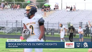 Boca Raton defeats Olympic Heights 42-7 despite weather delay