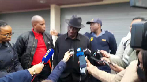 Minister of Police Bheki Cele hosts a Man's Imbizo at Desmond Tutu community hall in Makhaza