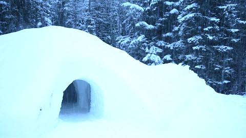 How to build a snow cave in three minutes