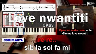 Love nwantiti CKay ft ElGrande Toto Tutorial Karaoke Notas Flauta Piano Guitar Educação Musical CV