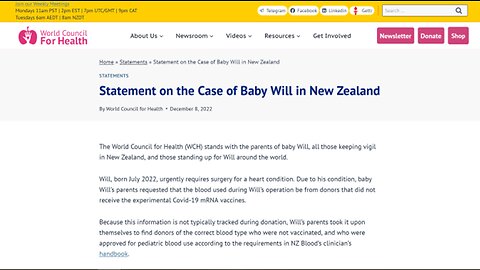 NZ's Baby Will, taken from parents in hospital for surgery after High Court decision.