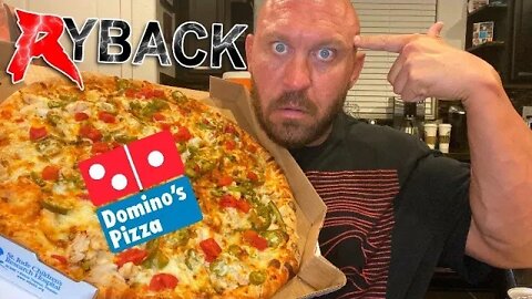 Ryback Destroys Entire XL Dominos Brooklyn Chicken Taco Pizza & Boneless Wings - Food Review Mukbang