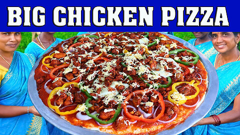 CHICKEN PIZZA RECIPE | World Biggest Pizza Making | Giant Chicken Pizza |