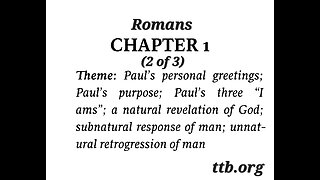 Romans Chapter 1 (Bible Study) (2 of 3)