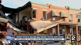 Seven people escape house explosion in Baltimore Highlands