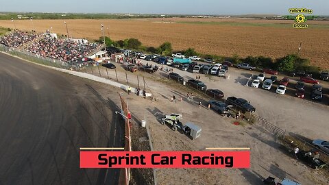 Chasing Sprint Cars at the South Texas Race Ranch with a FPV Drone - 1st Race #racetrack #racecars