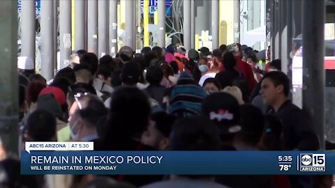 US will resume policy for asylum-seekers to wait in Mexico