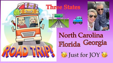Road Trip for the JOY of it! Join us on our adventures exploring destinations in 3 American states!