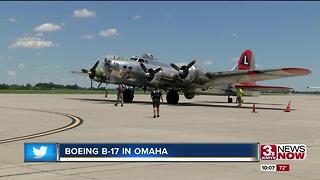 B-17 Bomber flying over Omaha