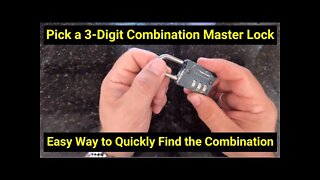 🔒Lock Picking ● Decode a 3-Digit Combination Master Lock