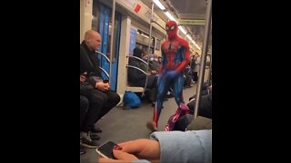 Spider-Man takes over the subway