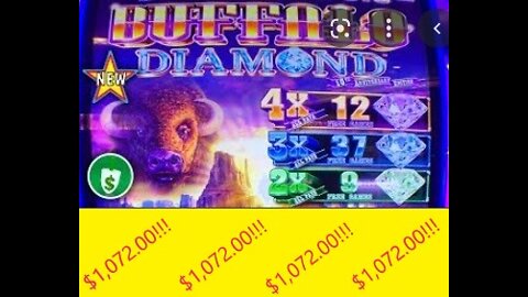$1,072.00 win on Buffalo Diamond Slot Machine at The Brass Ass casino in Cripple Creek, Colorado