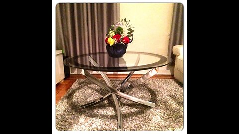 COASTER Norwood Coffee Table with Tempered Glass Top Chrome and Clear