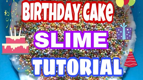 DIY Giant Birthday Cake SLIME! Floam tutorial! Make your own slime!