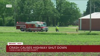 Crash closes EB lanes of WIS 11 at 59th in Racine County