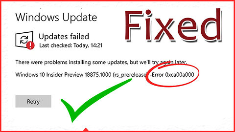 [Fixed] ✔️ Error 0xca00a000 Windows Update Error fix