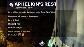 Destiny 2, Legend Lost Sector, Aphelion's Rest on the Dreaming City 12-14-21