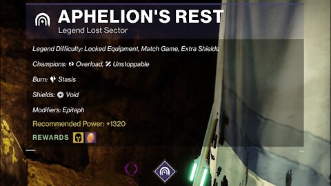 Destiny 2, Legend Lost Sector, Aphelion's Rest on the Dreaming City 12-14-21