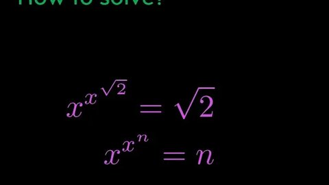 Very funny math question solve x for x^x^n=n