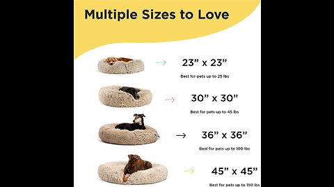 Best Friends by Sheri The Original Calming Donut Cat and Dog Bed in Shag and Lux Fur, Machine W...