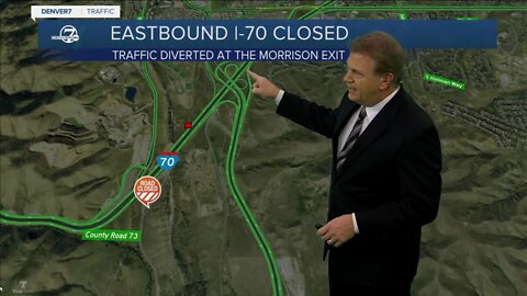 Eastbound I-70 at the Morrison exit closes Thursday morning due to a crash