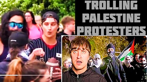 Danny Mullen trolling Palestine protesters.