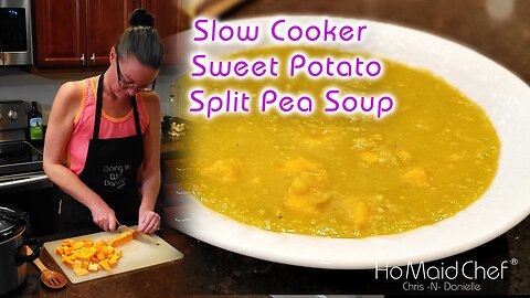 Slow Cooker Sweet Potato Split Pea Soup | Dining In With Danielle