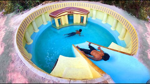 Building The Most Creative Modern Waterslide To Underground Swimming Pool
