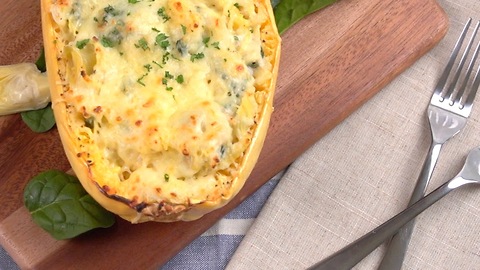 Spinach Artichoke Spaghetti Squash