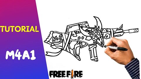 Como Desenhar a M4A1 do Free Fire | Soldado Sombrio