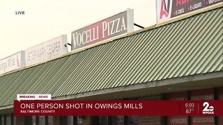 One person shot near pizza shop in Owings Mills