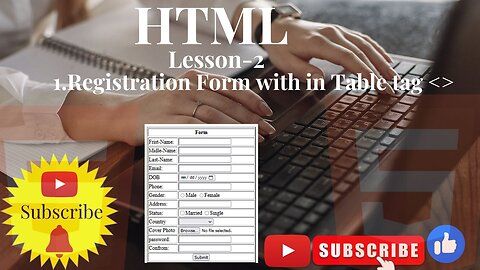 HTML Form Within Table | HTML Form , HTML Form inside Table, HTML Basics tutorial lesson – 2