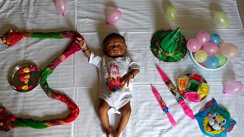 my cutie baby 3 month lifeu journey in Holi festival