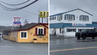 Heavy flooding taking place at Hampton Beach, NH