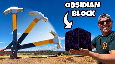 Can We Break An Obsidian Block With A Giant Hammer_