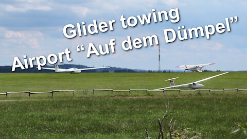 Glider towing by Christen A-1 Husky at airport “Auf dem Dümpel” (EDKF) in Germany