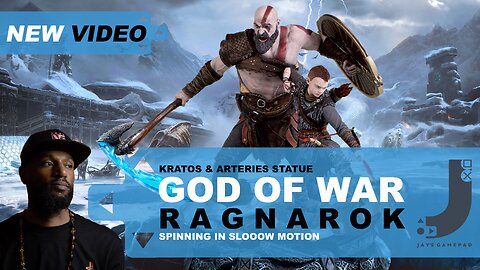 GOD OF WAR RAGNAROK KRATOS & ARTERIES STATUE SPINNING IN SLOOOOOW MOTION