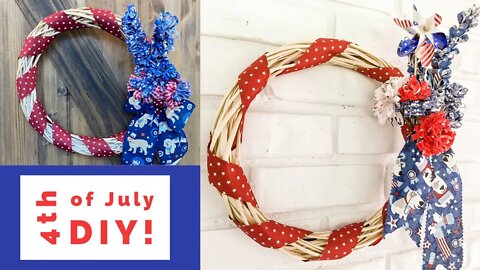 4th of July DIY - Firecracker Flowers Dog Wreath