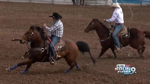 Every second matters during team roping competiton at the Tucson Rodeo