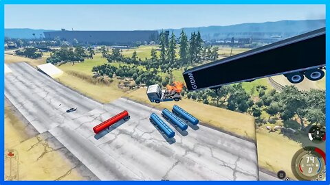 TruckFails | Cars vs Giant Bulge - Explosive Truck #161| BeamNG.Drive |TrucksFails