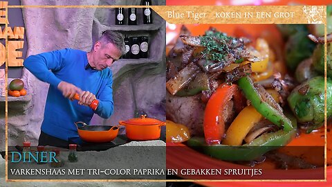Diner: Varkenshaas met tri-color paprika en gebakken spruitjes