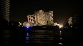 Remaining Part Of Collapsed Surfside, Fl. Building Demolished Due To Safety Concerns